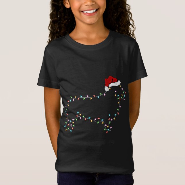 Funny Corgi Hund Lighting Santa Hat Corgi Chri T Shirt (Framsida)