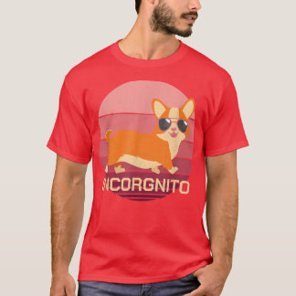 Funny Corgi Hund med solglasögon Retro-Vintage -10 T Shirt