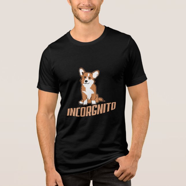 Funny Corgi Incognito Hundägare T Shirt (Framsida)