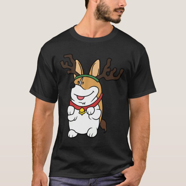 Funny Corgi jul T Shirt (Framsida)