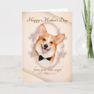 Funny Corgi Mors dag Card Kort