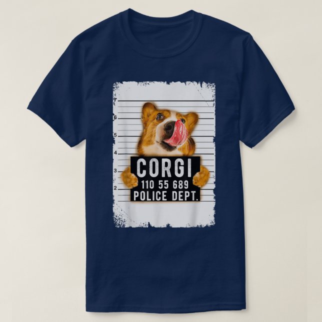 Funny Corgi Mugg Shot T Shirt (Design framsida)