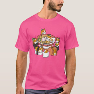 Funny Corgi Ramen Sushi Japan Food Cute Corgi Hund T Shirt