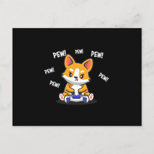 Funny Corgi Spelspel Meddelande Vykort