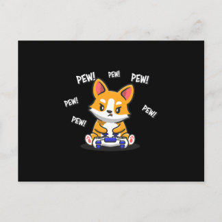 Funny Corgi Spelspel Meddelande Vykort