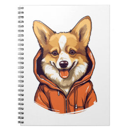 Funny Corgi Wearing Hoodie Anteckningsbok