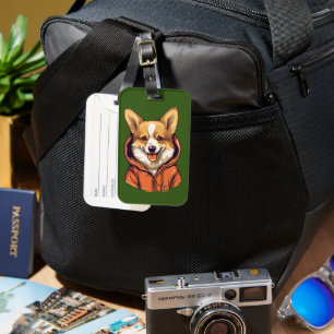 Funny Corgi Wearing Hoodie Bagagebricka