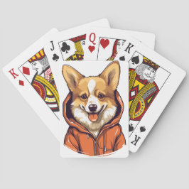 Funny Corgi Wearing Hoodie Casinokort