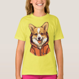 Funny Corgi Wearing Hoodie T Shirt