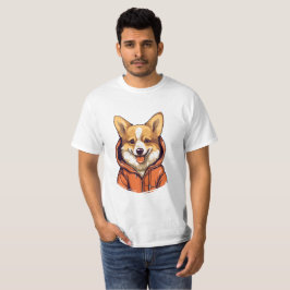 Funny Corgi Wearing Hoodie T Shirt