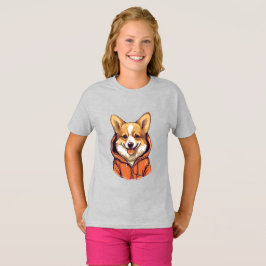 Funny Corgi Wearing Hoodie T Shirt