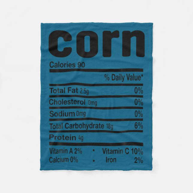 Funny Corn Nutrition Thanksgiving Costume  Fleecefilt (Framsidan)