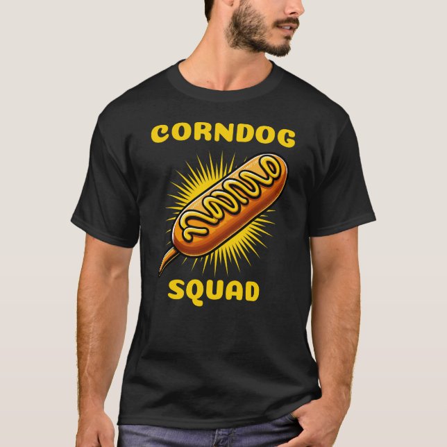 Funny Corndog Squad Maj Hund älskare T Shirt (Framsida)