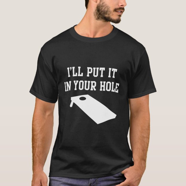 Funny Cornhole Bean Bag Toss Game T Shirt (Framsida)
