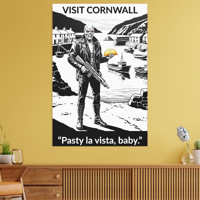 Funny Cornwall themed film parody canvas print (Insitu (Vardagsrum))
