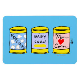 Funny Corny Tecknad Family Porträtt Mamma Pappa Ba Magnet