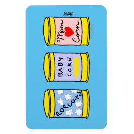 Funny Corny Tecknad Family Porträtt Mamma Pappa Ba Magnet