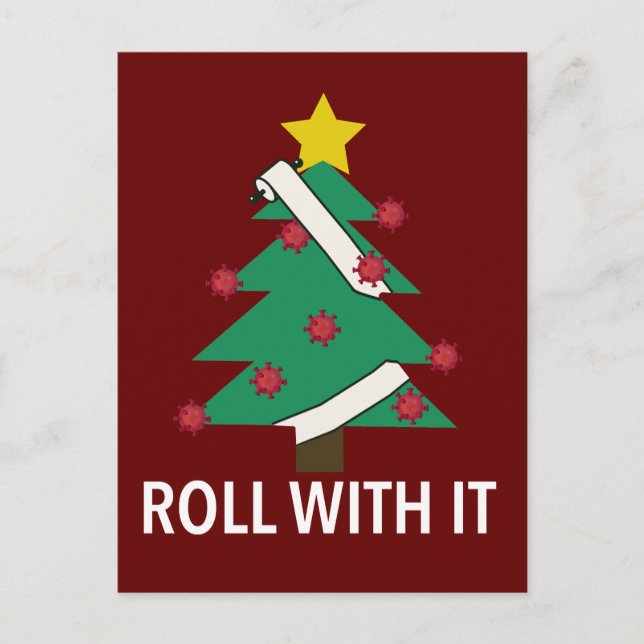 Funny Coronavirus Julgran Vykort (Framsida)