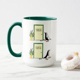 Funny Cosmetic Surgeon Penguin Patient Tecknad Mug Mugg