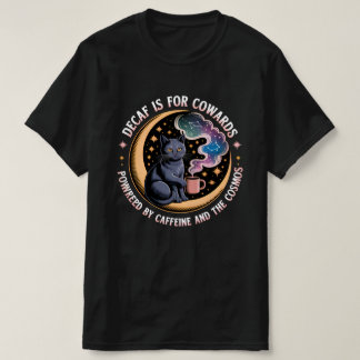 Funny Cosmic Cat Caffeine Quote T Shirt