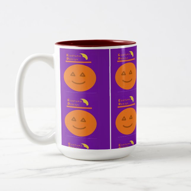 Funny Costume Design Pumpkin Halloween Mugg (Vänster)