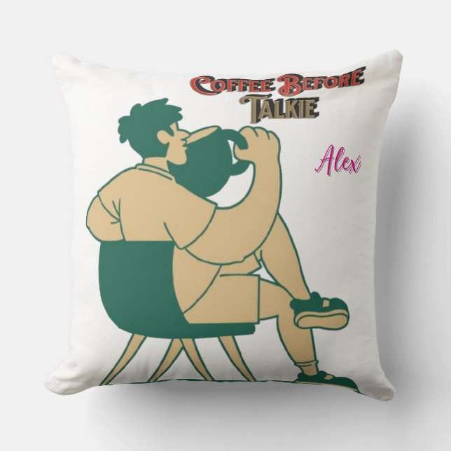 Funny Couch Pillows for Coffee Addicts (AI) Kudde (Framsida)