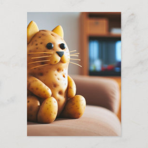 Funny Couch Potato Cat Pun Vykort