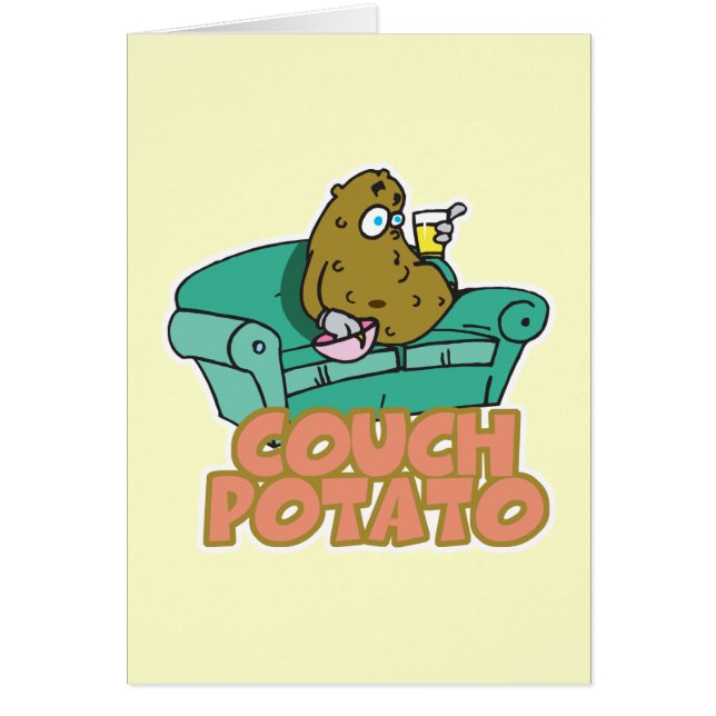 Funny Couch Potato Hälsningskort (Framsidan)