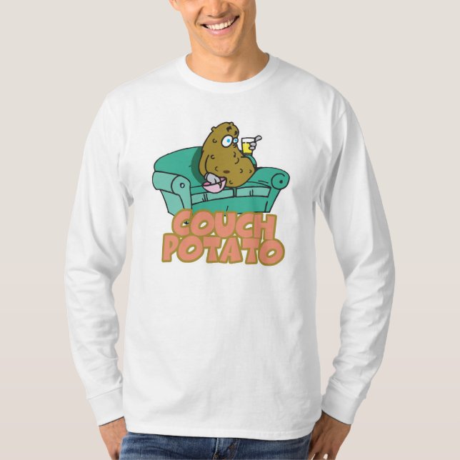 Funny Couch Potato Tee Shirt (Framsida)