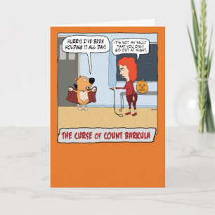 Funny Count Barkula Halloween Kort
