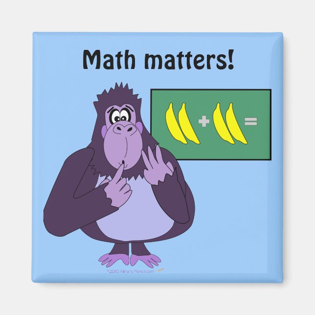 Funny Counting Gorilla Math Anpassningsbar Magnet (Framsidan)
