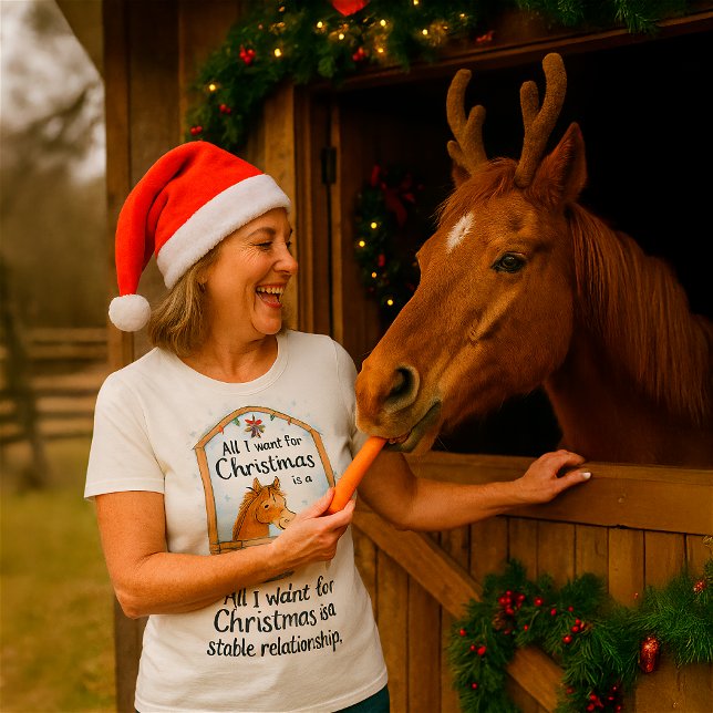 Funny Couple Horse Christmas T-Shirt – Custom Name (Skapare uppladdad)