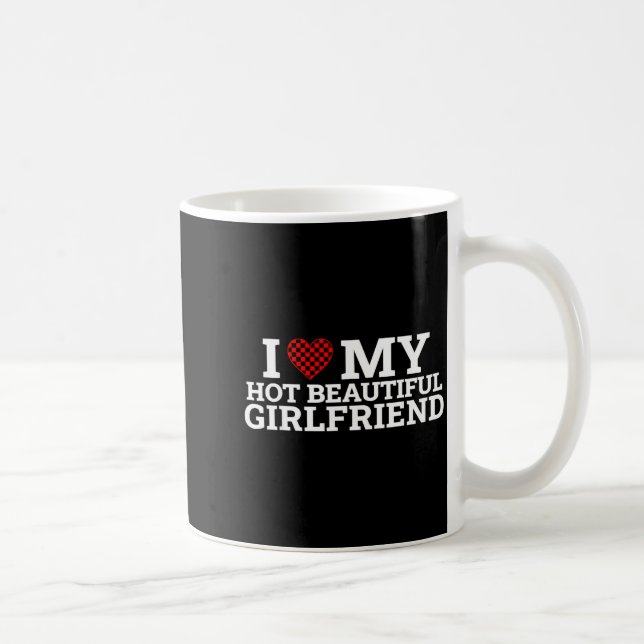 Funny Couple Matching I Love My Hot Beautiful Girl Kaffemugg (Höger)