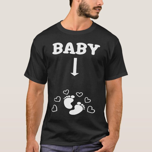 Funny Couple Matching Pregnancy Baby Announcement  T Shirt (Framsida)