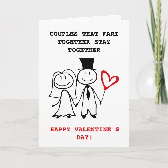 Funny Couple Valentines day Helgkort (Framsida)