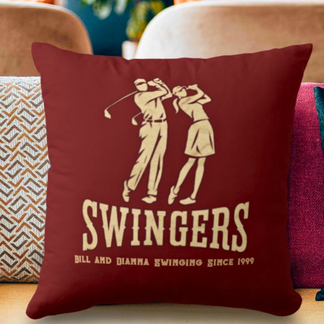 Funny Couples Anpassningsbar Golf Gift Matching Kudde (Skapare uppladdad)