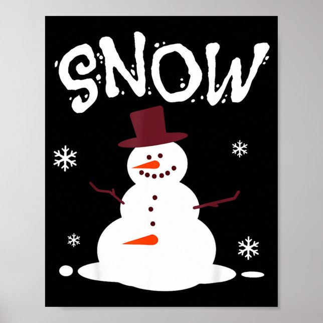 Funny Couples Christmas Party Snow Man Merry Xmas  Poster (Framsidan)