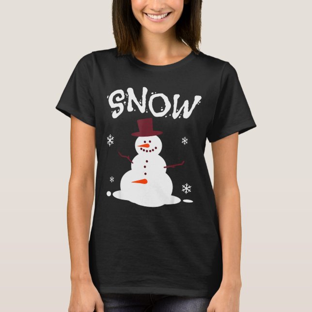 Funny Couples Christmas Party Snow Man Merry Xmas  T Shirt (Framsida)