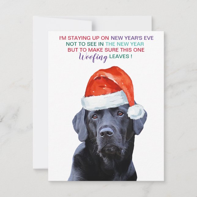 Funny Covid jul Black Labrador Santa Hund Julkort (Framsida)