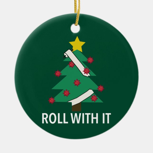 Funny Covid Julgran Pun Ornament (Framsidan)