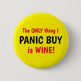 Funny Covid Panic Buy Vin Gult Button Knapp