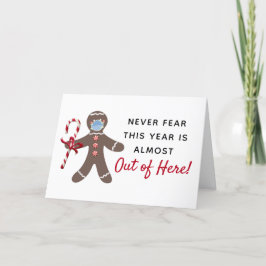 Funny Covid-Pepparkaksgubben i Ansikte Mask Helgkort