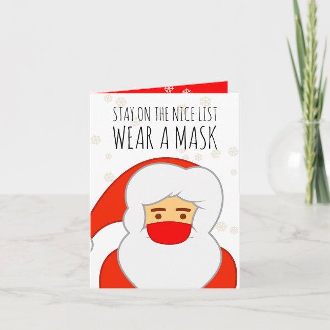 Funny Covid Santa Mask-jul Helgkort (Framsida)
