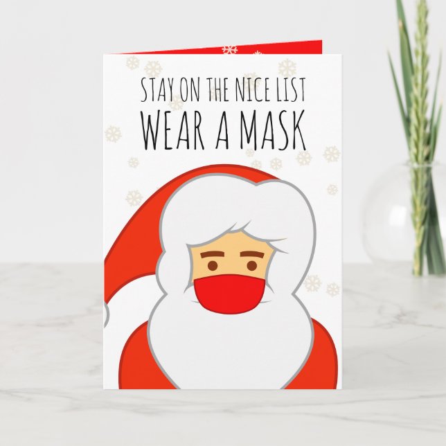Funny Covid Santa Mask-jul Helgkort (Framsida)