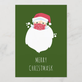 Funny Covid Santa masked Helgdag Photo Card Inbjudningar