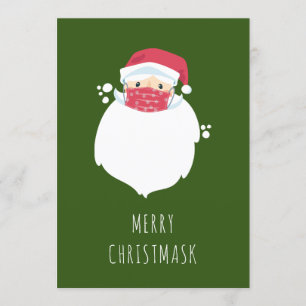 Funny Covid Santa masked Helgdag Photo Card Inbjudningar
