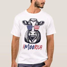 Funny Cow A-MOO-rica Patriotic T Shirt