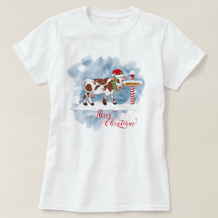 Funny Cow Älskare jul North Pole T Shirt
