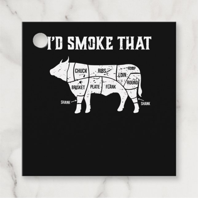 Funny Cow Bbq Pit Master Gift Gåvor Etiketter (Framsida)