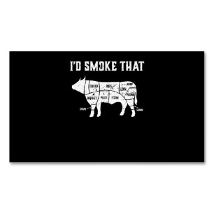 Funny Cow Bbq Pit Master Gift Magnetiska Visitkort